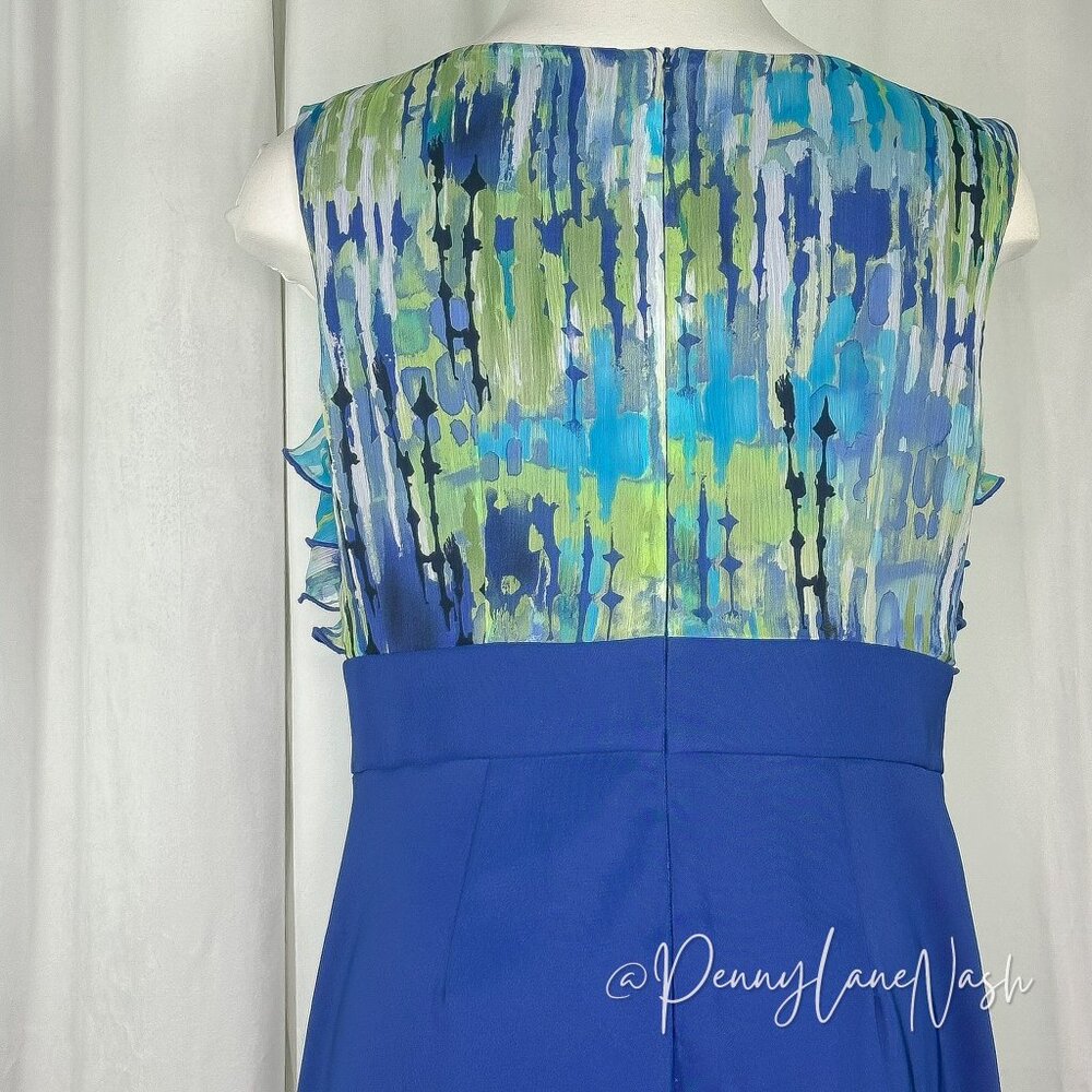 Connected Sleeveless Ruffled Career Sheath Dress - Picture 5 of 7